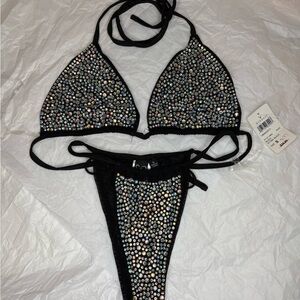 Black Sparkling Bikini Set